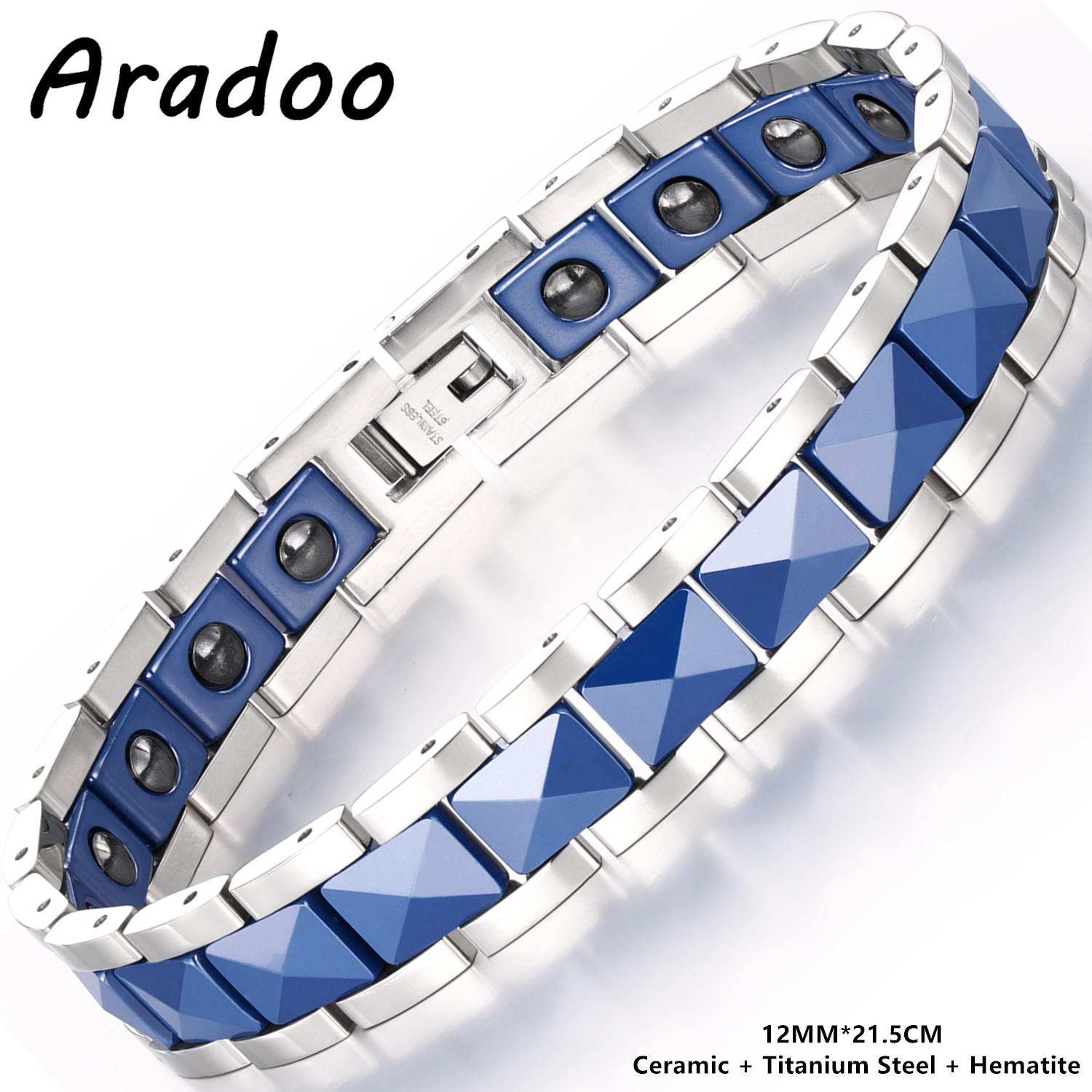 Ceramic Link Bracelet - ARADOO Премиальный керамический браслет из титановой