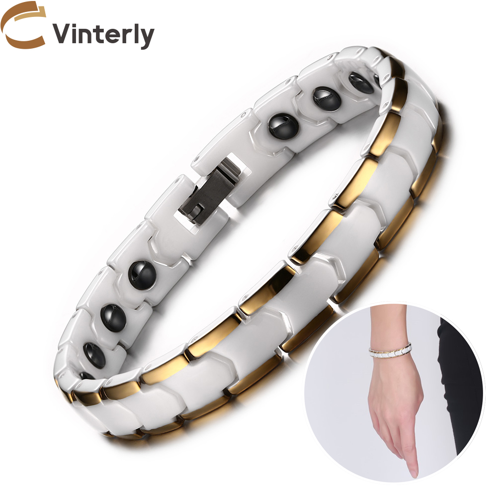 Ceramic Link Bracelet - Женские магнитные браслеты Vinterly из белого