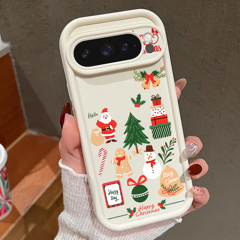 Google Pixel 8A - Мягкий чехол из ТПУ с рождественским