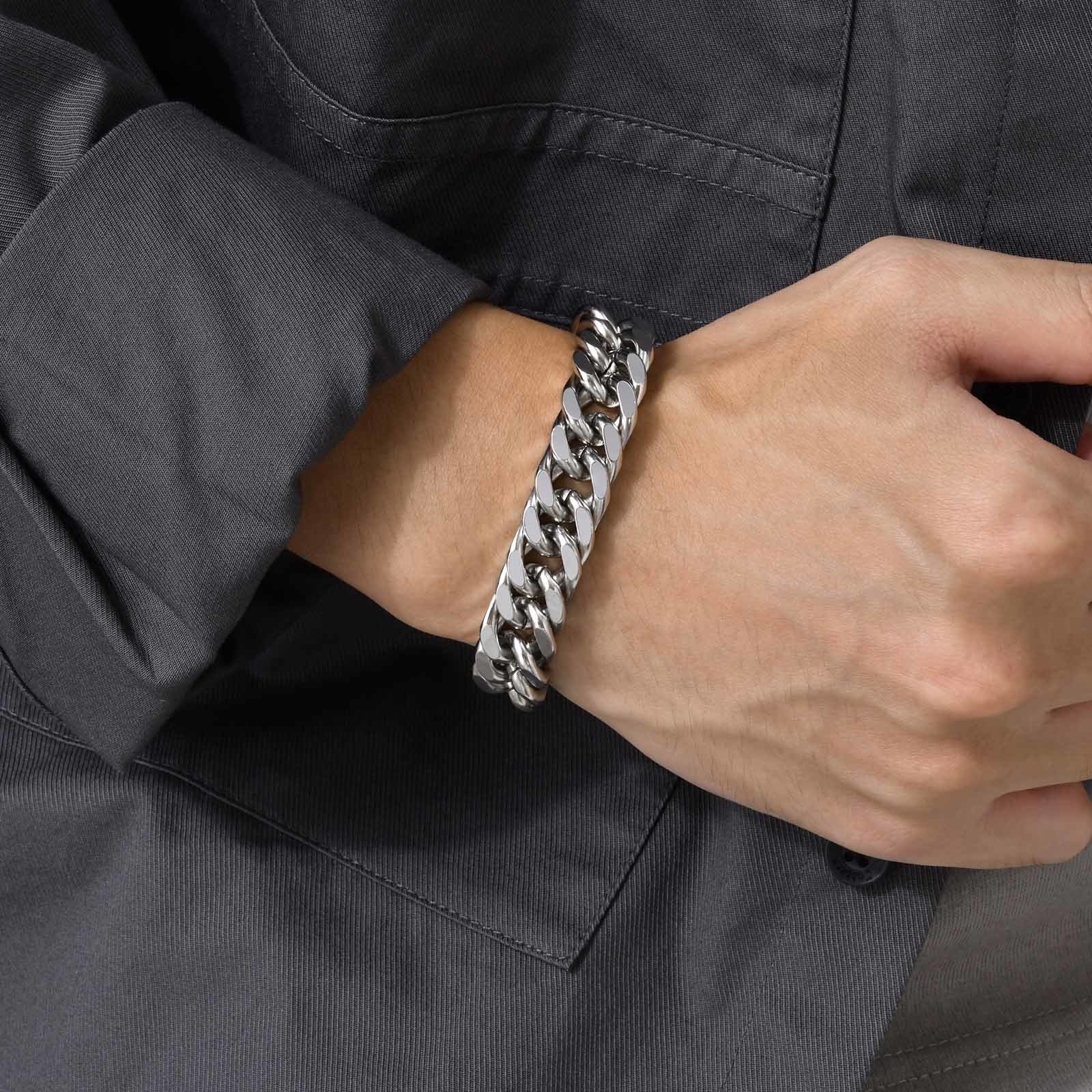 Ceramic Link Bracelet - Мужские массивные браслеты-цепочки из нержавеющей стали