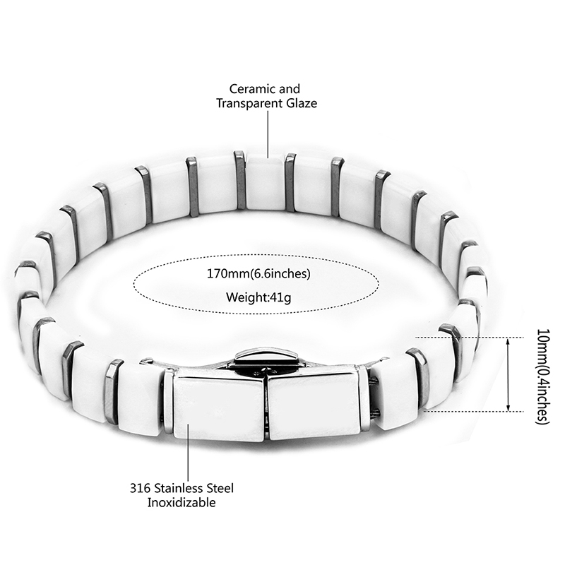 Белые и черные мужские браслет – обзор и цена Ceramic Link Bracelet
