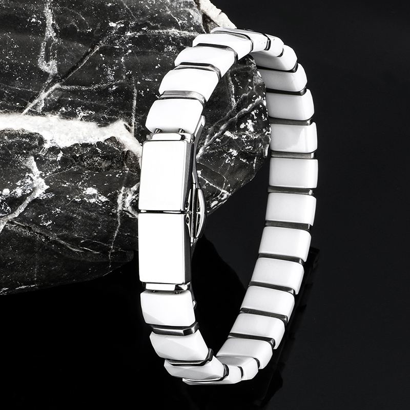 Белые и черные мужские браслет – обзор и цена Ceramic Link Bracelet