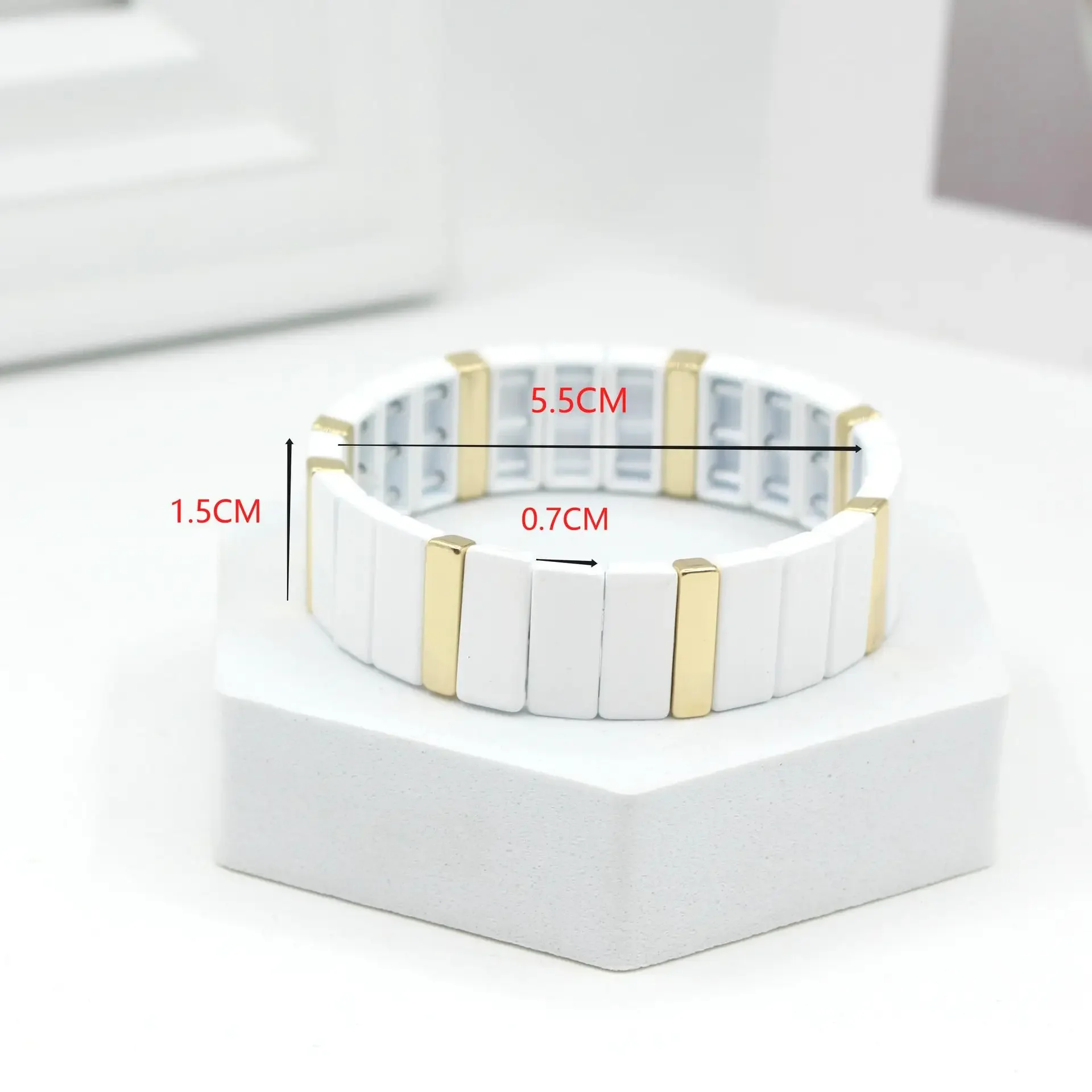 Богемная эмаль, белый холодный – обзор и цена Ceramic Link Bracelet