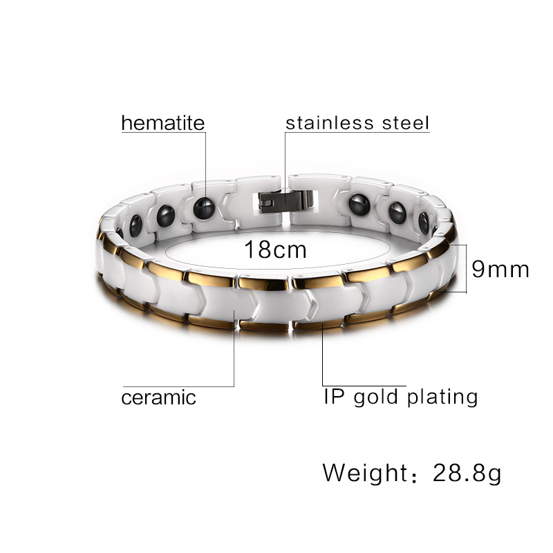 Женские магнитные браслеты Vin – обзор и цена Ceramic Link Bracelet