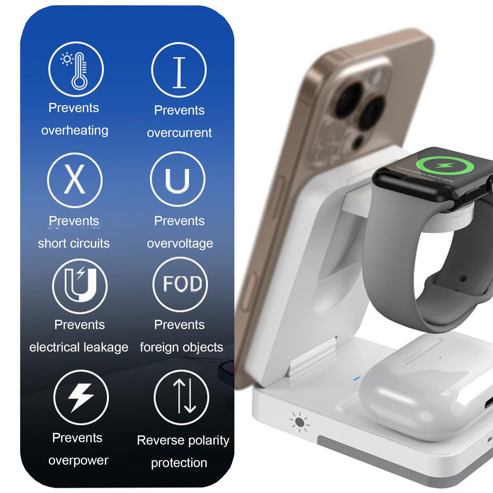 3-в-1 складное беспроводное за – обзор и цена Smartwatch Ac