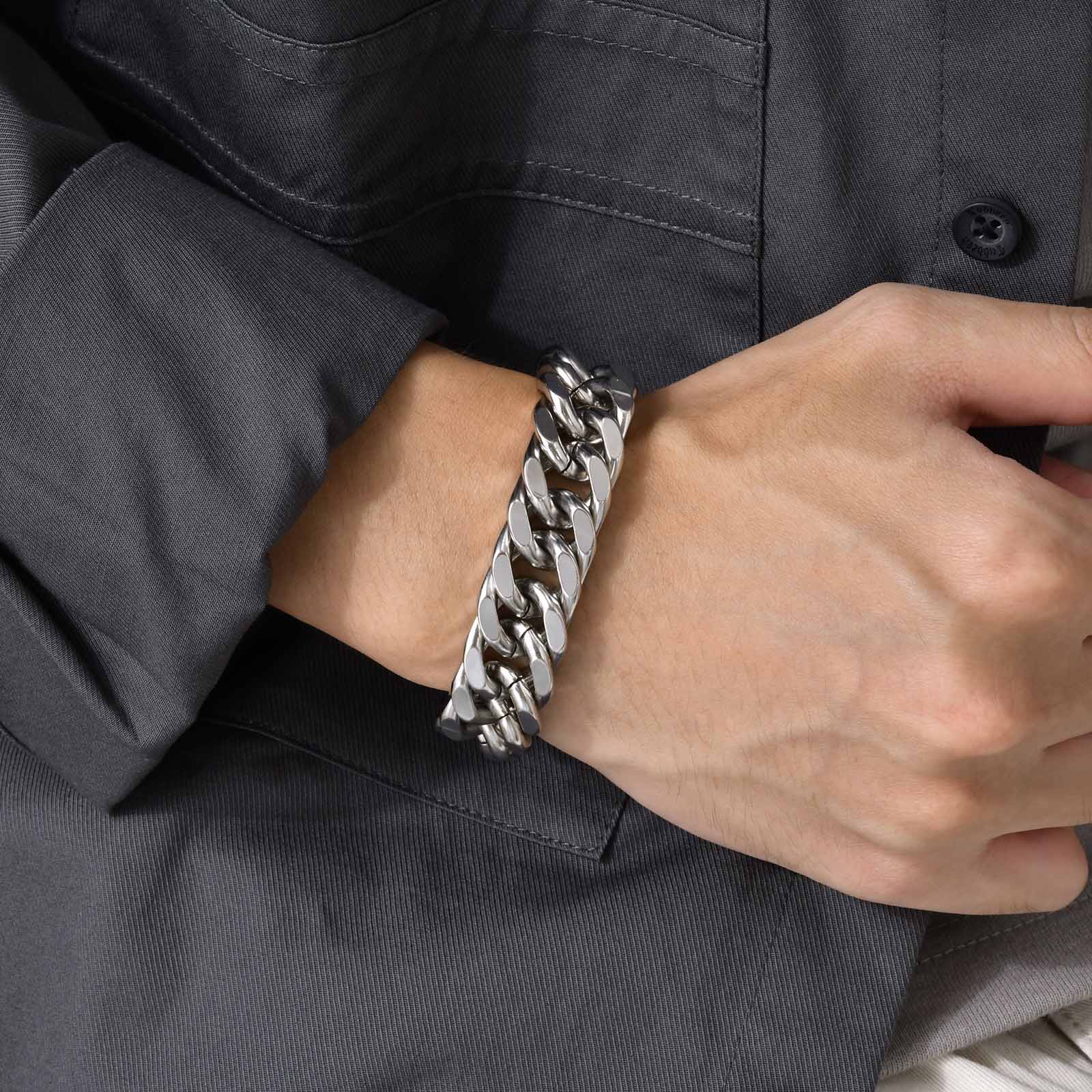 Мужские массивные браслеты-цеп – обзор и цена Ceramic Link Bracelet